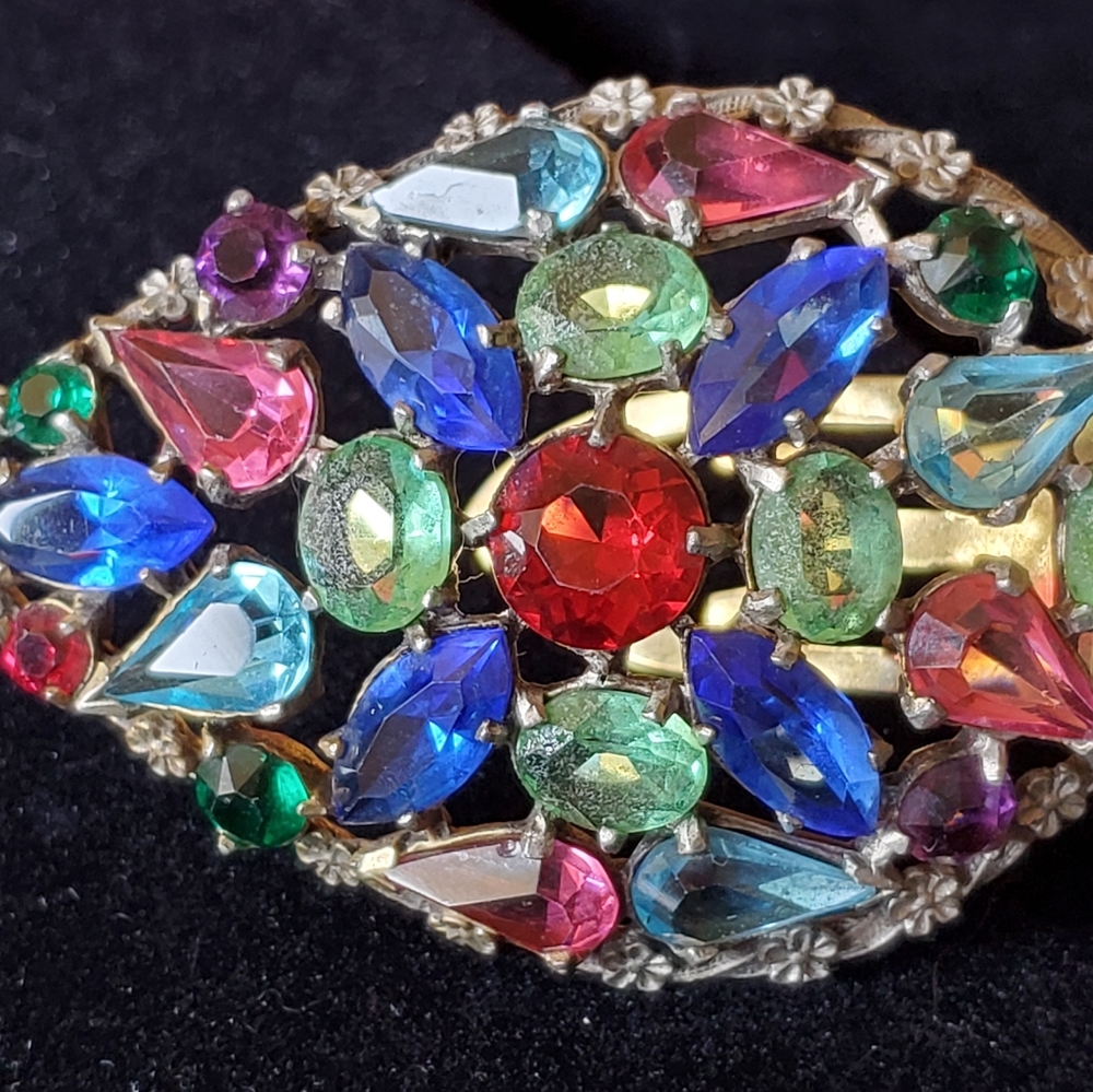 Large Vintage Colorful Dress Clip